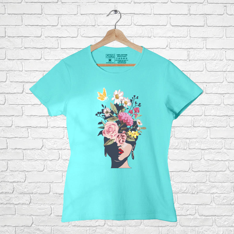 "FLOWERS", Women Half Sleeve T-shirt - FHMax.com