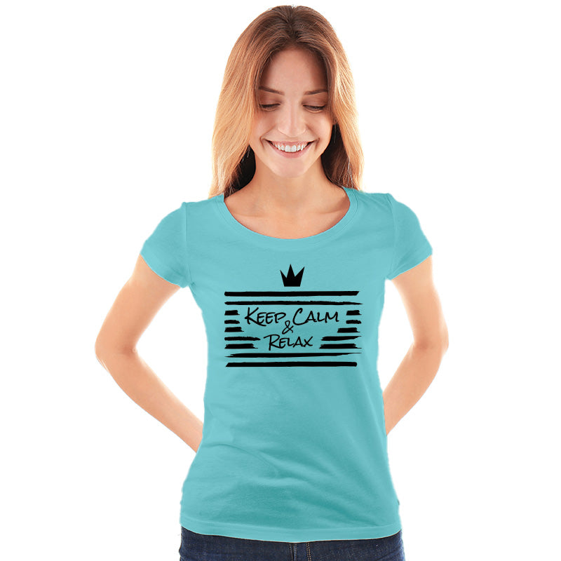 Keep calm & relax, Women Half Sleeve T-shirt - FHMax.com