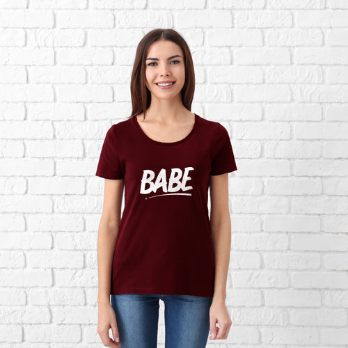 "BABE", Women Half Sleeve T-shirt - FHMax.com