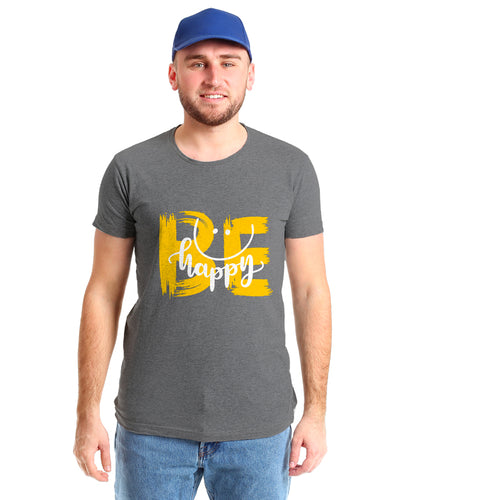 "BE HAPPY", Men's Half Sleeve T-shirt - FHMax.com