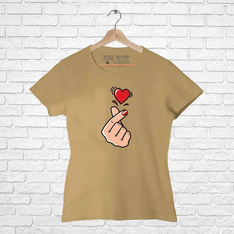 "KOREAN HEART", Women Half Sleeve T-shirt - FHMax.com