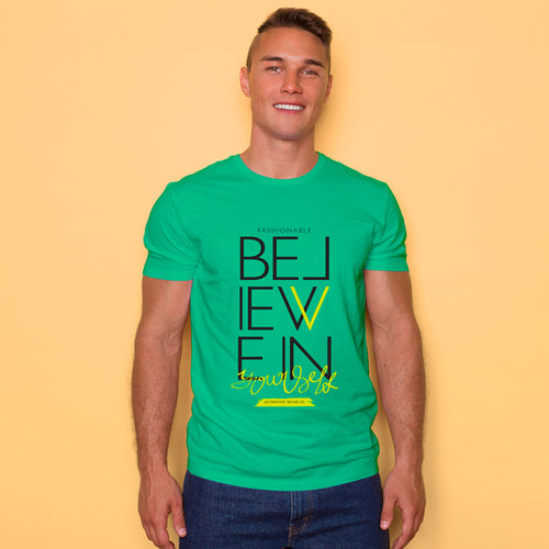 "BELIEVE IN YOURSELF", Men's Half Sleeve T-shirt - FHMax.com