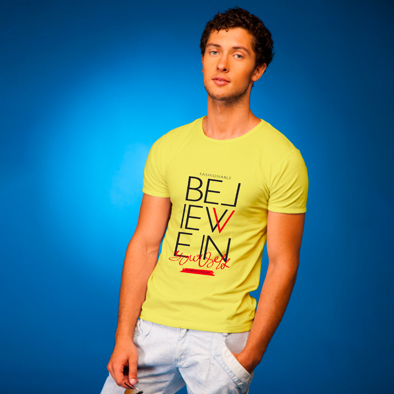 "BELIEVE IN YOURSELF", Men's Half Sleeve T-shirt - FHMax.com