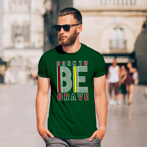 "BORN TO BE BRAVE", Men's Half Sleeve T-shirt - FHMax.com