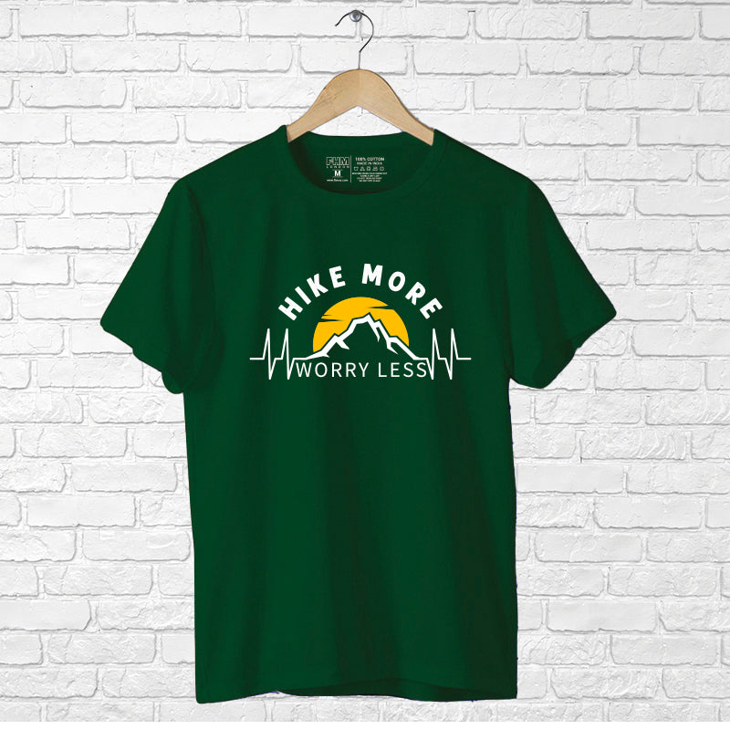 "HIKE MORE, WORRY LESS", Men's Half Sleeve T-shirt - FHMax.com