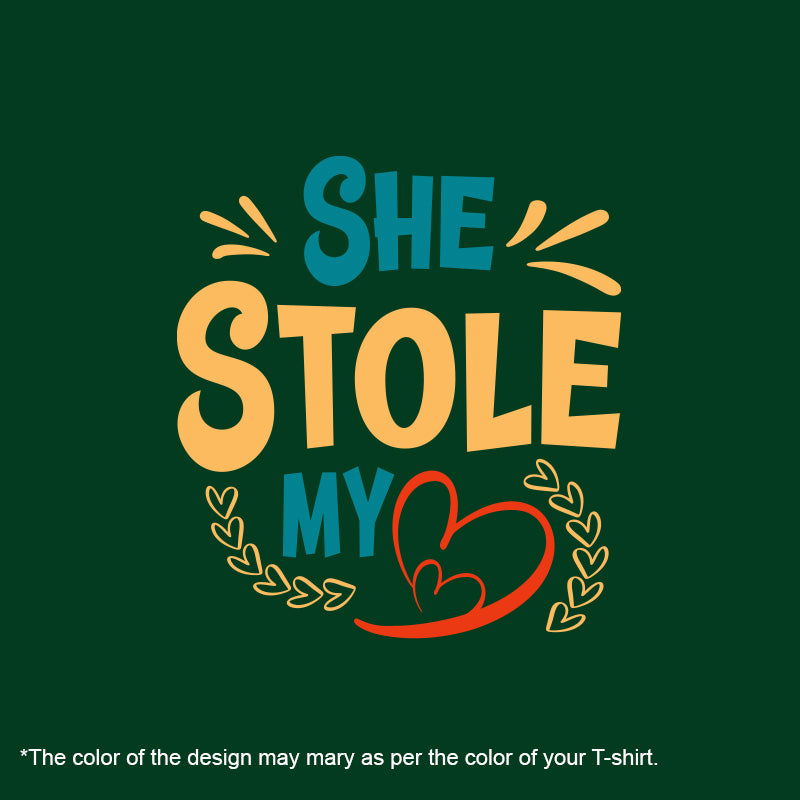 "SHE STOLE MY HEART", Men's Half Sleeve T-shirt - FHMax.com