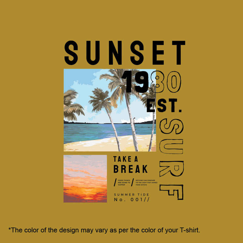 "SUNSET", Men's Half Sleeve T-shirt - FHMax.com