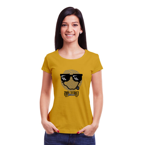 "FAKE SMILE", Women Half Sleeve T-shirt - FHMax.com