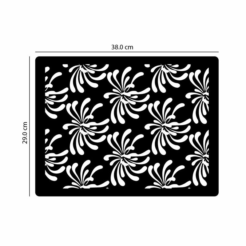 Floral Pattern, Acrylic Mirror Table Mat - FHMax.com