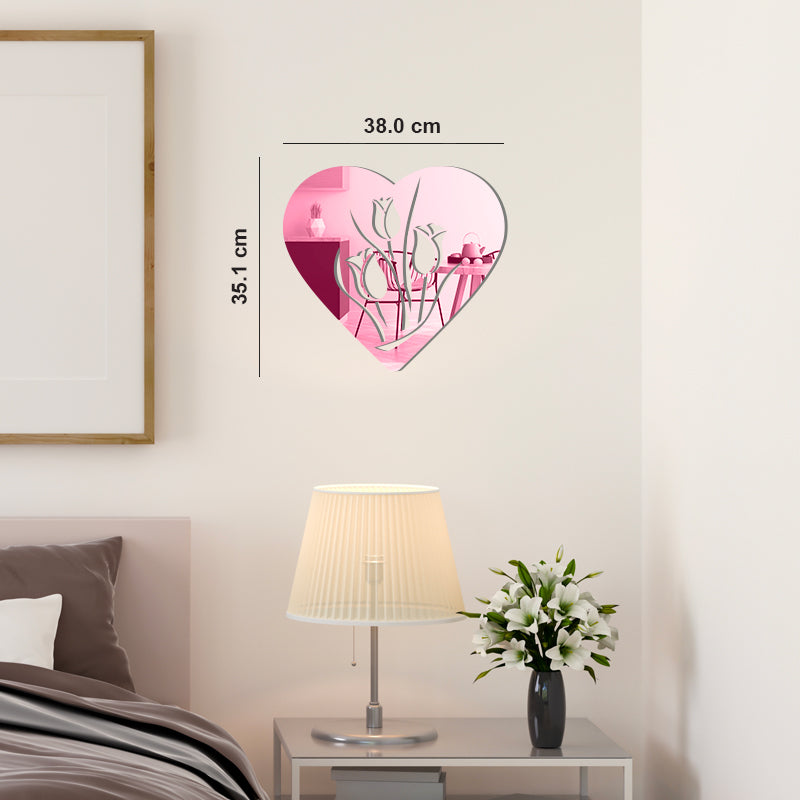 "HEART FLOWER TULIPS", Acrylic Mirror wall art - FHMax.com