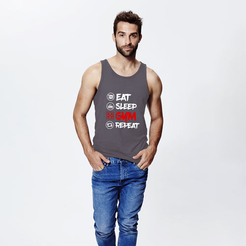 "EAT, SLEEP, GYM, REPEAT", Men's vest - FHMax.com