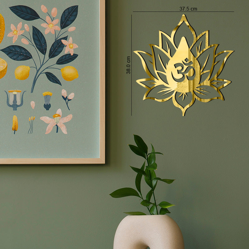 Om in Lotus, Acrylic Mirror wall art - Main Image