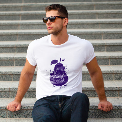 "PEACE FRUIT IS ALWAYS GOOD", Men's Half Sleeve T-shirt - FHMax.com