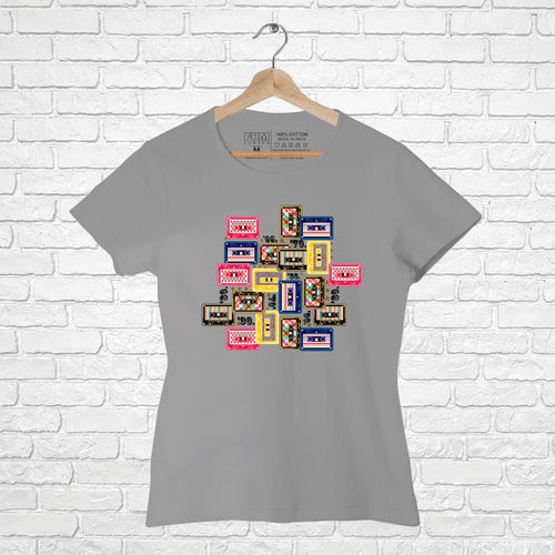 'Colorful Cassette' , Women Half Sleeve Tshirt - FHMax.com