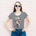 "FLOWERS", Women Half Sleeve T-shirt - FHMax.com