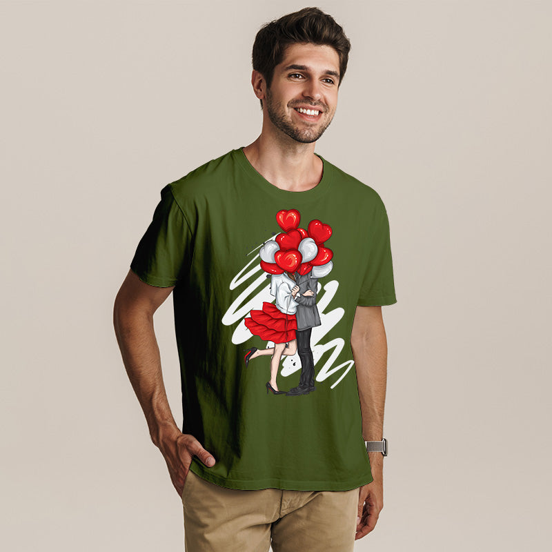 "HEART BALLOON", Men's Half Sleeve T-shirt - FHMax.com