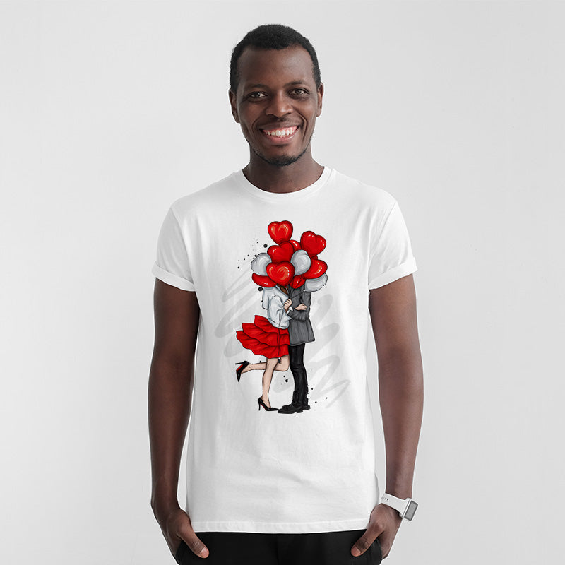 "HEART BALLOON", Men's Half Sleeve T-shirt - FHMax.com