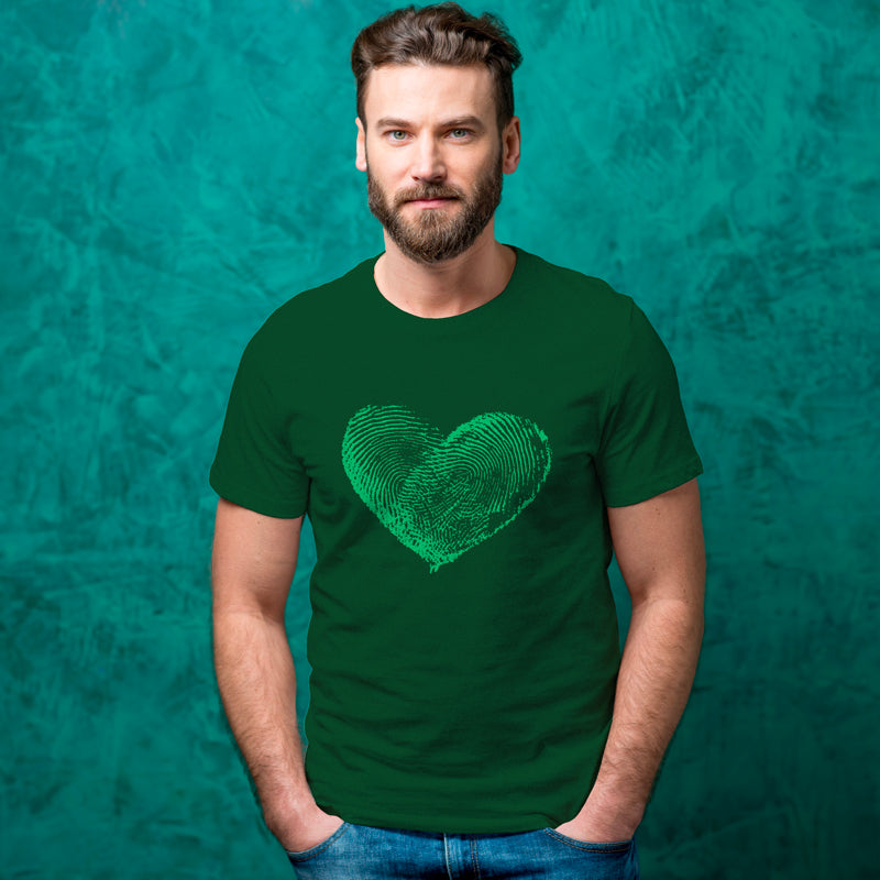 "HEART FINGERPRINT", Men's Half Sleeve T-shirt - FHMax.com