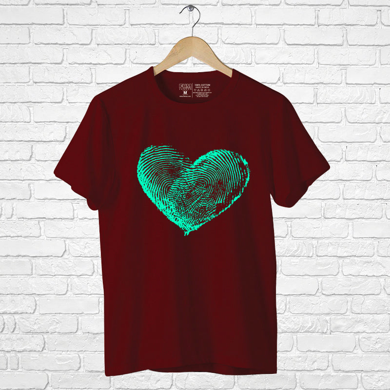 "HEART FINGERPRINT", Men's Half Sleeve T-shirt - FHMax.com