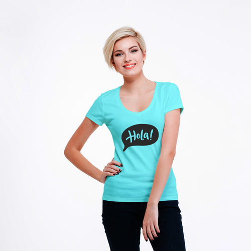 "HOLA!", Women Half Sleeve T-shirt - FHMax.com