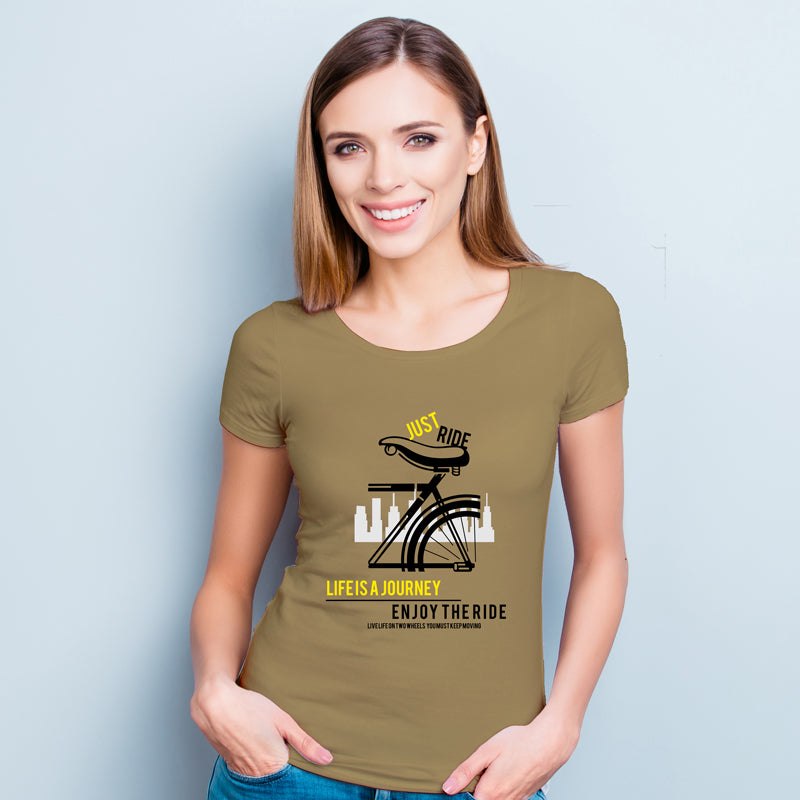 "JUST RIDE....", Women Half Sleeve T-shirt - FHMax.com