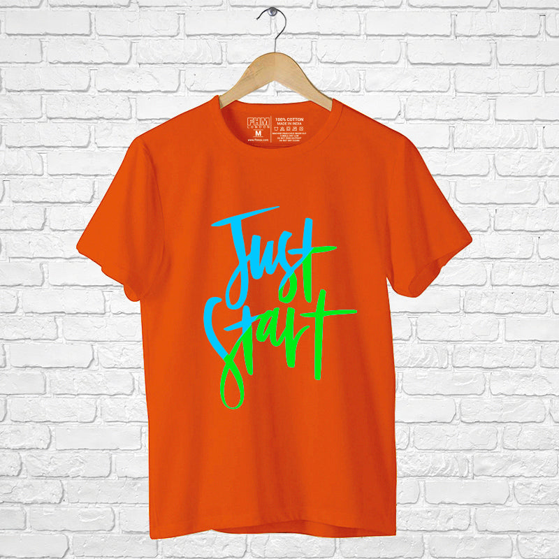 "JUST START", Men's Half Sleeve T-shirt - FHMax.com