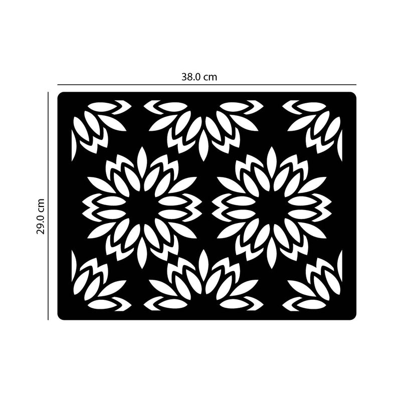 Floral Pattern, Acrylic Mirror Table Mat - FHMax.com