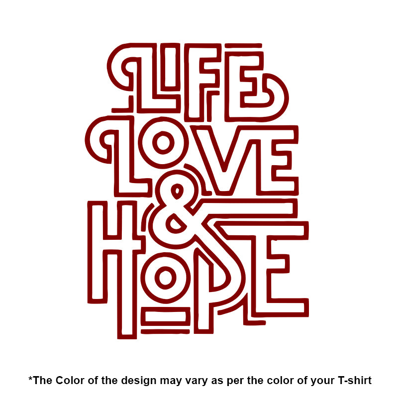 "LIFE, LOVE & HOPE", Men's Half Sleeve T-shirt - FHMax.com