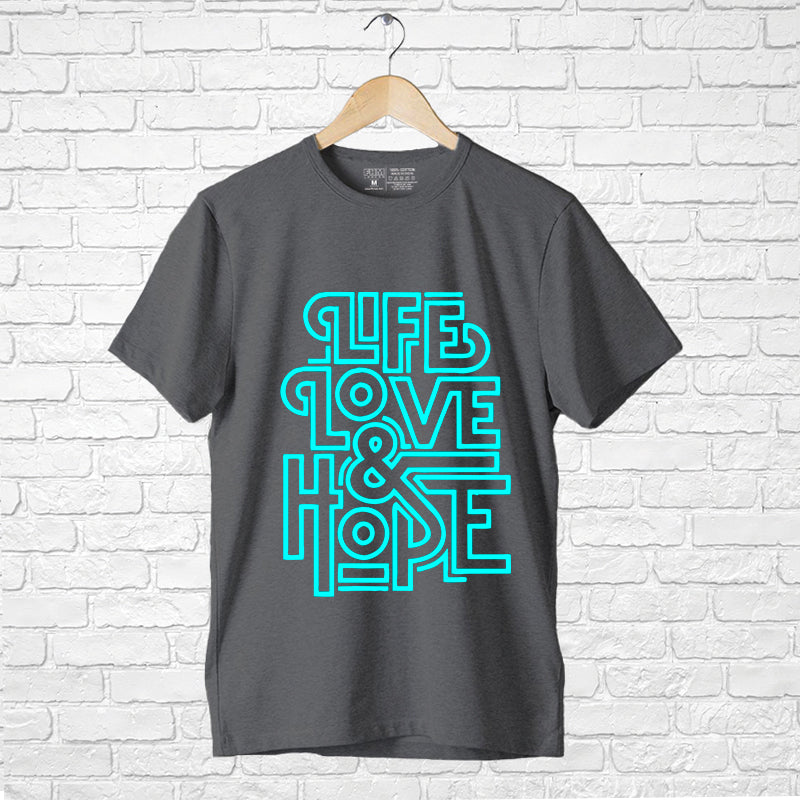 "LIFE, LOVE & HOPE", Men's Half Sleeve T-shirt - FHMax.com