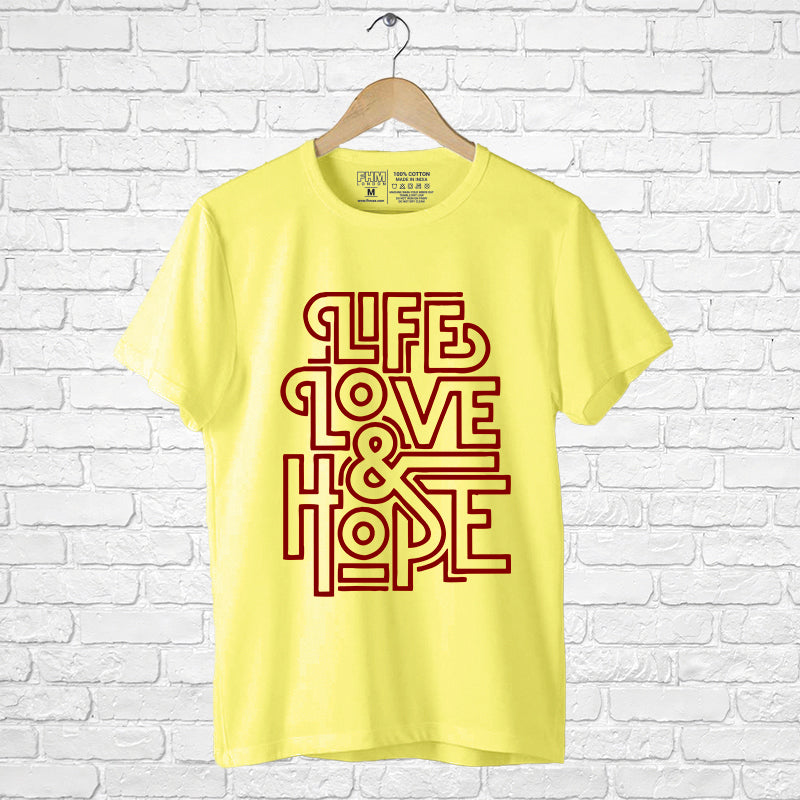 "LIFE, LOVE & HOPE", Men's Half Sleeve T-shirt - FHMax.com