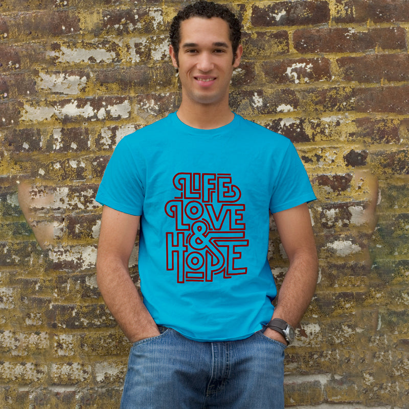 "LIFE, LOVE & HOPE", Men's Half Sleeve T-shirt - FHMax.com