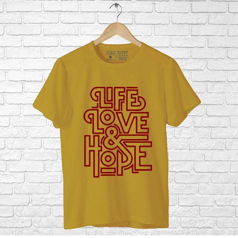 "LIFE, LOVE & HOPE", Men's Half Sleeve T-shirt - FHMax.com