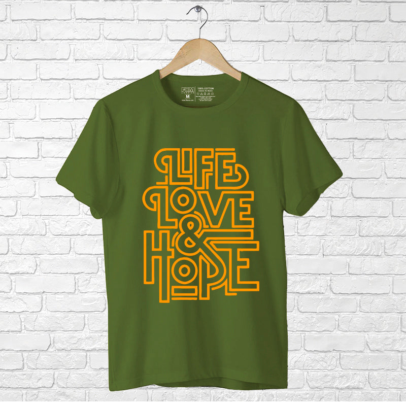 "LIFE, LOVE & HOPE", Men's Half Sleeve T-shirt - FHMax.com