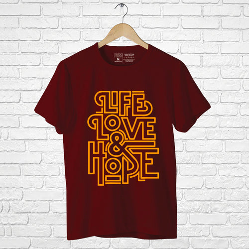 "LIFE, LOVE & HOPE", Men's Half Sleeve T-shirt - FHMax.com