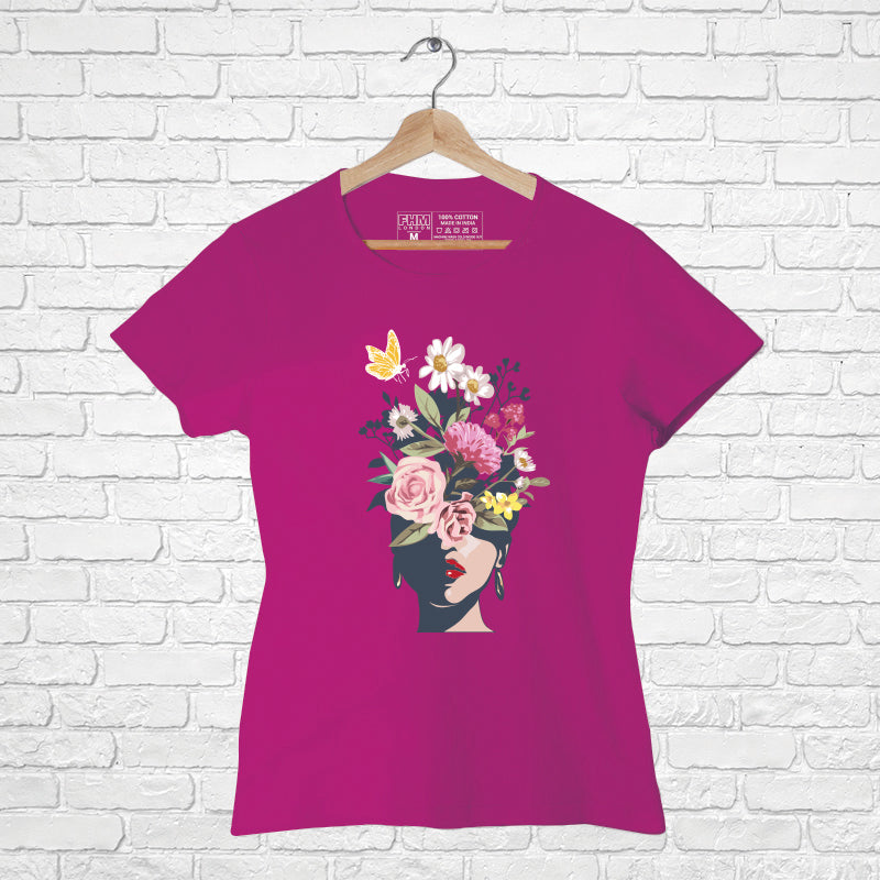 "FLOWERS", Women Half Sleeve T-shirt - FHMax.com