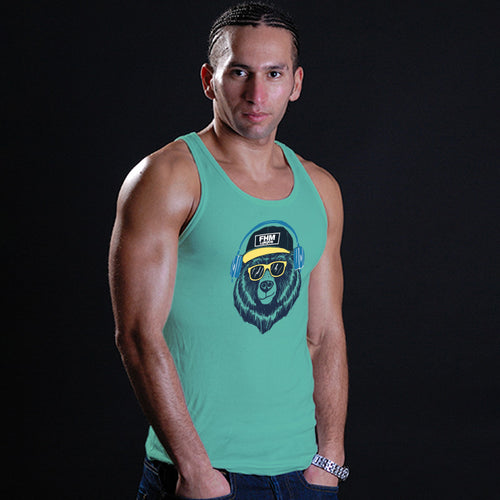 Bear with Headset, Men's Vest - FHMax.com