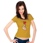 "KOREAN HEART", Women Half Sleeve T-shirt - FHMax.com