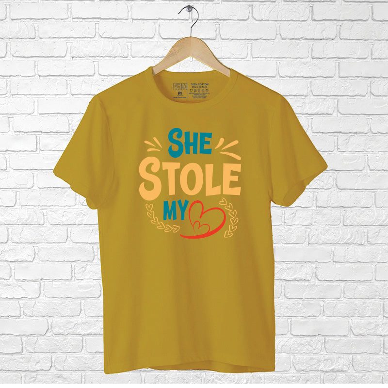 "SHE STOLE MY HEART", Men's Half Sleeve T-shirt - FHMax.com