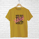 "WHO RUN THE GIRL'S WORLD?", Boyfriend Women T-shirt - FHMax.com