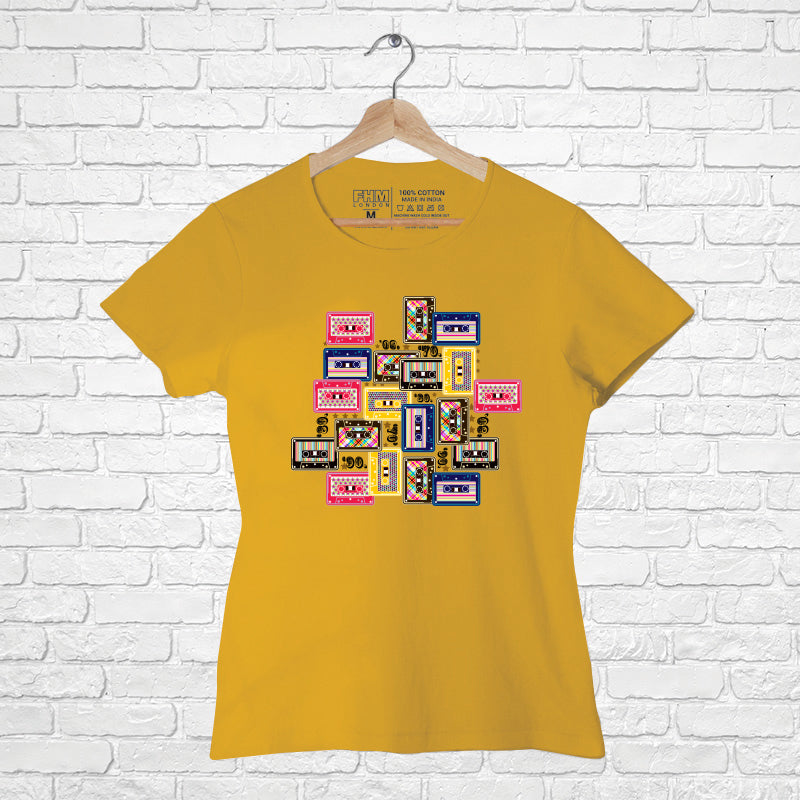 'Colorful Cassette', Women Half Sleeve Tshirt - FHMax.com