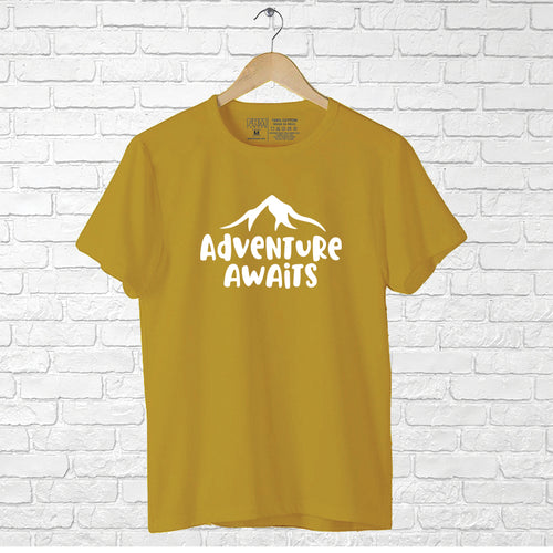 "ADVENTURE AWAITS", Men's Half Sleeve T-shirt - FHMax.com