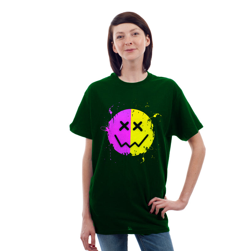 "NEON SMILEY", Boyfriend Women T-shirt - FHMax.com