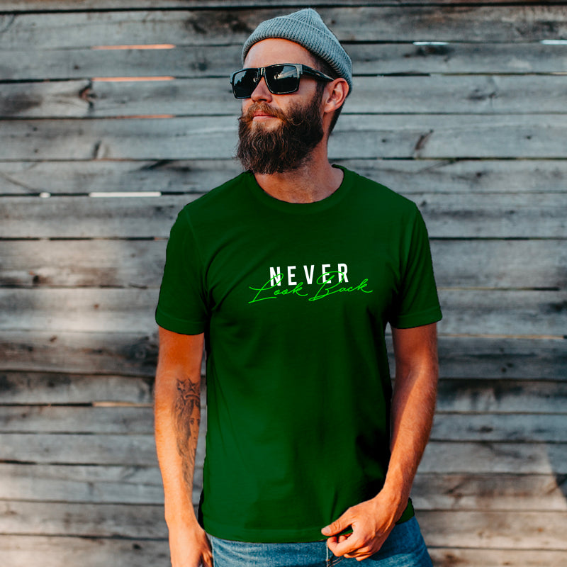 "NEVER LOOK BACK", Men's Half Sleeve T-shirt - FHMax.com