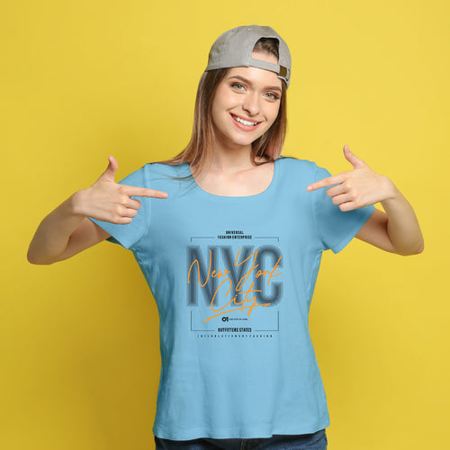 "NEW YORK CITY", Women Half Sleeve T-shirt - FHMax.com