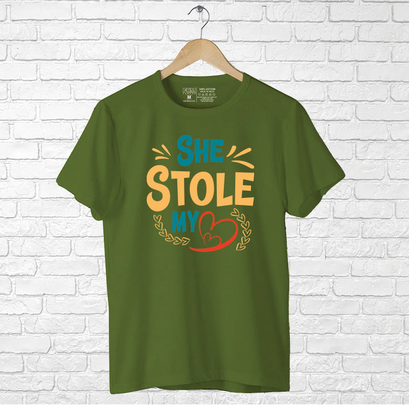 "SHE STOLE MY HEART", Men's Half Sleeve T-shirt - FHMax.com