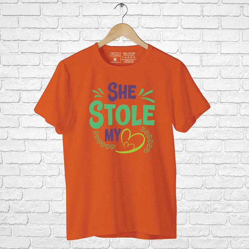 "SHE STOLE MY HEART", Men's Half Sleeve T-shirt - FHMax.com