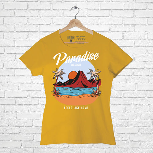 "PARADISE", Women Half Sleeve T-shirt - FHMax.com
