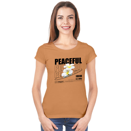 "PEACEFUL", Women Half Sleeve T-shirt - FHMax.com