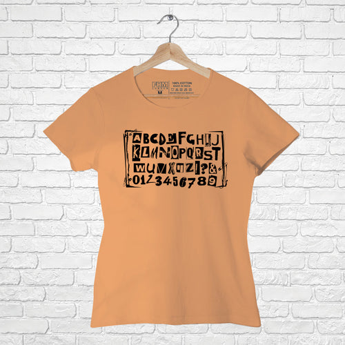 Alphabet with numeric, Women Half Sleeve T-shirt - FHMax.com