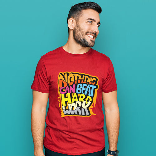 Nothing can beat hard work, Men's Half Sleeve T-shirt - FHMax.com